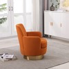 Teddy Swivel Barrel Chair, Swivel Accent Chairs Armchair for Living Room, Round Barrel Chairs with Gold Stainless Steel Base - 4 of 4