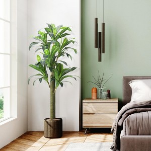 64in Tall Fake Dracaena Plant with Pot for Office Home Living Room Porch Patio DéCor - 1 of 4