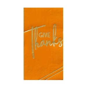 Jollity & Co. - Give Thanks Guest Napkins - Pack of 16 Paper Napkins - 1 of 2
