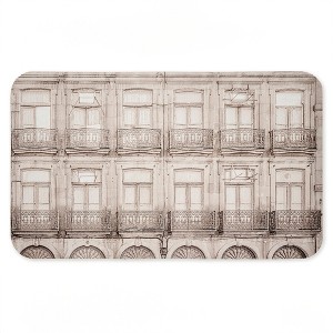 Stupell Industries Pretty Beige Windows Architecture Printed Anti-Fatigue Floor Mat, design by Erin Marie, 30"x18" - 1 of 4