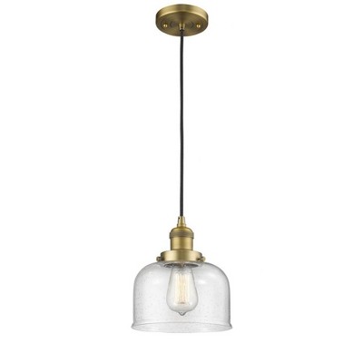 Bell - 1 Light Cord Hung Mini Pendant In Industrial Style-10 Inches Tall and 8 Inches Wide