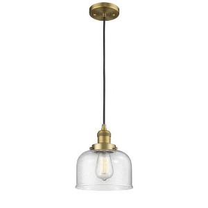 Bell - 1 Light Cord Hung Mini Pendant In Industrial Style-10 Inches Tall and 8 Inches Wide - 1 of 2
