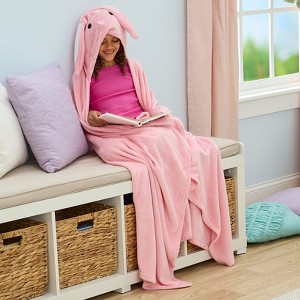 The Lakeside Collection Kids' Character Hooded Fleece Throw - 1 of 4