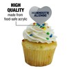 Monmouth University Official Hawks Alumn Heart Love Cupcake Picks Toppers Decoration Set of 6 - 3 of 4