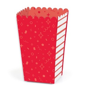 Big Dot of Happiness Red Confetti Stars - Simple Party Favor Popcorn Treat Boxes - Set of 12 - 1 of 4