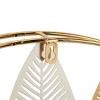 26"x26" Metal Leaf Metallic Wall Decor with Circular Frame and Silver Accents Gold - Olivia & May - 4 of 4