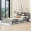NicBex Wood Twin/Full Size Platform Bed Frame,Storage Headboard with Built-in LED Light,Bed Side Rail for Kids,No Box Spring Needed,Easy Assembly - 2 of 4