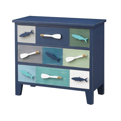 Myrtle Beach 3 Drawers Chest Navy - Treasure Trove Accents
