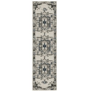 Trinity Distressed Traditional Patio Area Rug Beige/Gray - Captiv8e Designs - 1 of 4