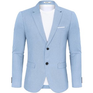 Men's Casual Blazer Sport Coat Two Button Lightweight Business Jackets - 1 of 4