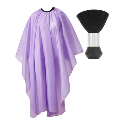 Unique Bargains Fashion Hair Cutting Cape with Brush 61.42"x56.3" Purple 1 Set