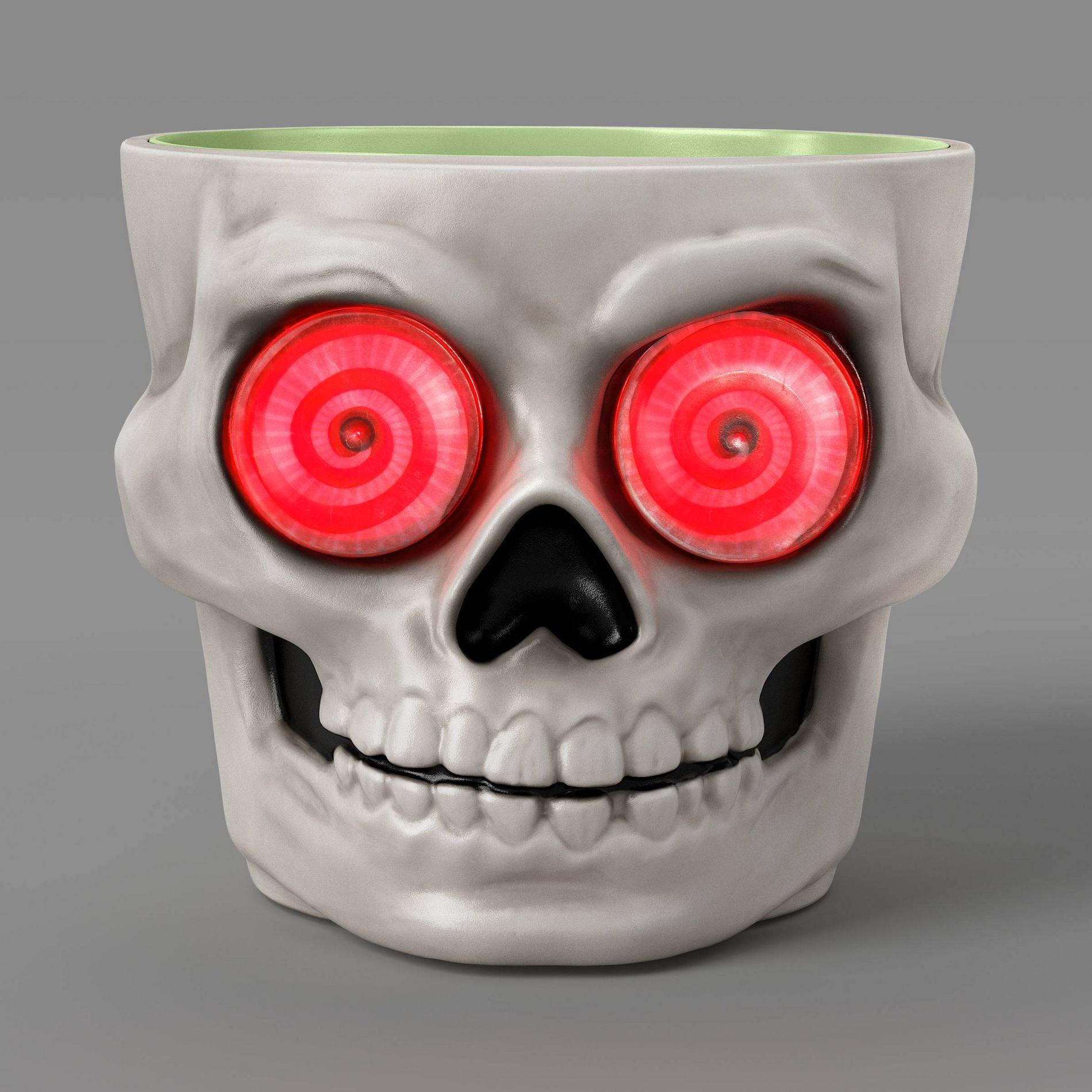 8" Light and Sound Candy Bowl Skull Halloween Decorative Prop White - Hyde and EEK! Boutique™