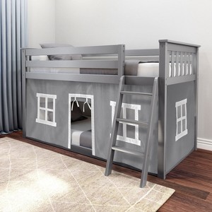 Max & Lily Twin over Twin Low Bunk with Curtains - 1 of 4