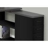 Vynxaria Contemporary Modern L-Shape Corner Computer Desk - Left/Right Set-up, Storage Drawers, Black & Grey Laminate/Black Metal - 4 of 4