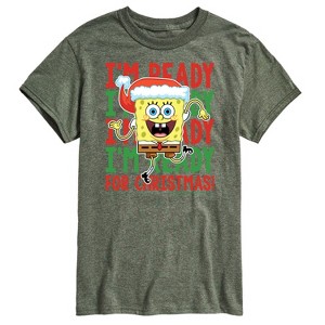 Men's - SpongeBob SquarePants - I'm Ready For Christmas Short Sleeve Graphic T-Shirt - 1 of 4