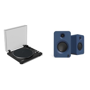 Kanto Obi3vmb Bluetooth Turntable With Phono Pre-Amp And Kanto Powered Bookshelf Speakers With Hdmi Arc, Usb-C, And Bluetooth 5.3 - Ren Matte Blue,... - 1 of 4