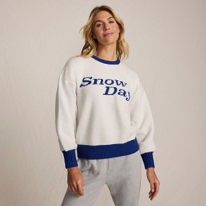 Lands' End Women's Ultrasoft Placed Jacquard Jersey Crew Neck Sweater - 1 of 4