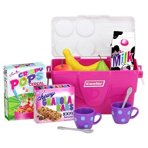 Sophia’s Cooler, Mugs and Grocery Food Set for 18'' Dolls, Hot Pink - 1 of 4