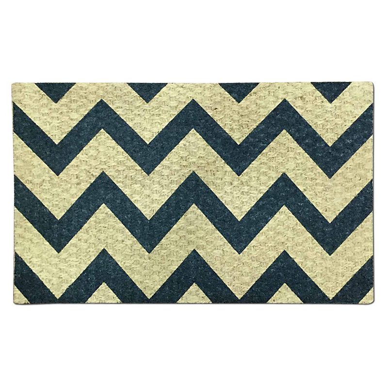 J&V TEXTILES "Zigzag" Outdoor Coir Doormat 18" x 30", 1 of 4