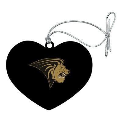 Lindenwood University Primary Logo Heart Love Wood Christmas Tree Holiday Ornament