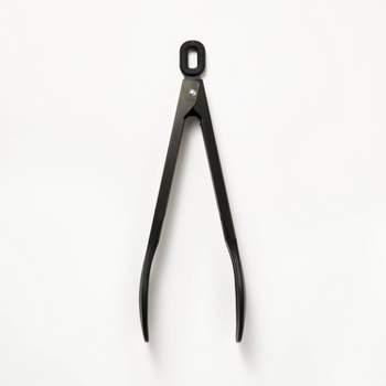 Our Table™ Metal Locking Tongs with Silicone Heads - Black, 1 ct