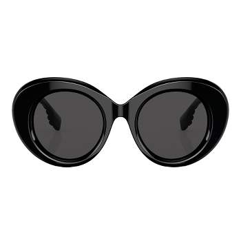 Burberry MARGOT BE 4370U 300187 Womens Round Sunglasses Black 49mm