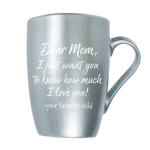 Elanze Designs Dear Mom I Love You - Your Favorite Child Frosted Blue 10 ounce New Bone China Coffee Cup Mug - 1 of 4