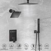 Itopfox Shower Faucet Set with Push Button Diverter, 2-in-1 Handheld Shower, Ceiling Mount and Wall Mount Shower Head in Matte Black - 2 of 4