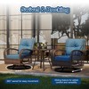 3 Pieces Outdoor Swivel Patio Rocking Chairs, Wicker Patio Bistro Furniture Set with Thickened Cushions and Tempered Glass Top Side Table for Porch - 2 of 4