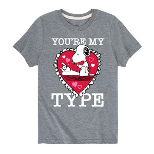 Boys' - Peanuts - You're My Type Short Sleeve Graphic T-Shirt - 1 of 4