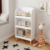 MAYEERTY Bookshelf 3 Tier Bookcase, Book Organizer Toy Storage Cabinet for Bedroom Living Room White - 2 of 4