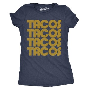 Womens Tacos Tacos Tacos T Shirt Funny Retro Tee For Ladies - Crazy Dog Women's T Shirt - 1 of 4