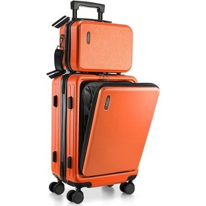 Airline Approved 22 Inch Carry On, Hard-shell Rolling Luggage with Durable Build, Includes Cosmetic Case - 1 of 4