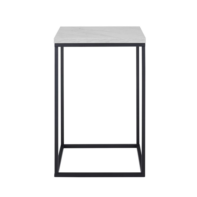 Owen Urban Open Box Frame Side Table Faux White Marble - Saracina Home, 4 of 13