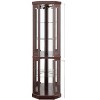 Lighted Corner Curio Cabinet-Display Case for Living Room,Antique Collectibles,Wine & Bar Glass Storage-Elegant Corner Design-Dark Cherry - 4 of 4