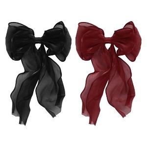 Unique Bargains Women's Cute Bow Hair Pins 10.24"x6.69"x0.79" 2 Pcs - 1 of 3
