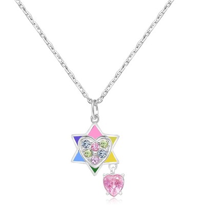 Chanteur Hypoallergenic Kids Jewelry Accessories Star of David Crystal White Gold Palladium Plating Necklace