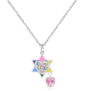 Chanteur Hypoallergenic Kids Jewelry Accessories Star of David Crystal White Gold Palladium Plating Necklace - 1 of 1
