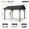 Aoodor Wooden Frame Gazebo with Galvanized Metal Hardtop Roof, Outdoor Patio Gazebo with Charging Socket for Patio - 3 of 4