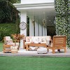 Logan Outdoor Teak Wood Sofa with Sunbrella Vellum Cushion – Cambridge Casual - 2 of 4