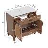 FURNIinspire Bathroom Storage Cabinets Bathroom Sink Cabinet, Standing Bathroom Vanity With Rattan Door, Bathroom Organizers, Brown, 18.5"*36"*34" - 3 of 4