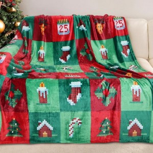 Lomsoe Cozy Printed Blanket Blanket, Flannel Throw Size for Home Decoration, Ultra Soft Throw, Christmas Light. - 1 of 4
