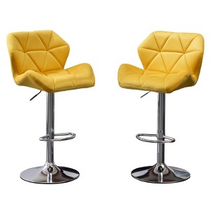 TiramisuBest 25.75in Swivel Counter Stool, Set of 2, Polyester Charcoal Dining Chairs - 1 of 4