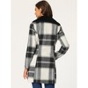 Allegra K Women's Buffalo Checks Winter Peter Pan Collar Long Plaid Coat - 4 of 4