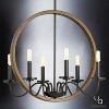 Urban Ambiance Luxury Modern Farmhouse Chandelier,  24-3/4"H x 22"W,  Olde Bronze Finish, UHP2374 - 3 of 4