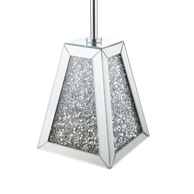 Elegant Round Wood & Glass Mirrored Accent Table