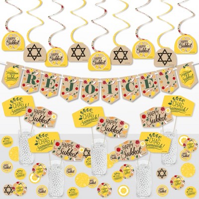 Big Dot of Happiness Sukkot - Sukkah Holiday Supplies Decoration Kit - Decor Galore Party Pack - 51 Pieces