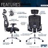 High Back Executive Mesh Office Chair with Arms, Lumbar Support and Chrome Base, Black - 2 of 4