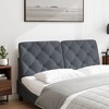 vidaXL Hanging Upholstered Headboard Cushion in Dark Gray Velvet - 53.9" Wall-Mounted Pillow with Foam Filling for Bed Comfort and Design - 3 of 4