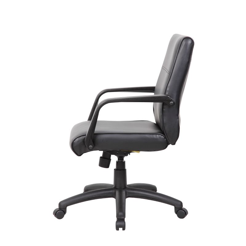 Mid Back Executive Chair in Leatherplus - Black - Boss, 5 of 9